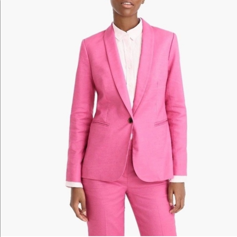 J. crew linen pink cropped suit pants size 8